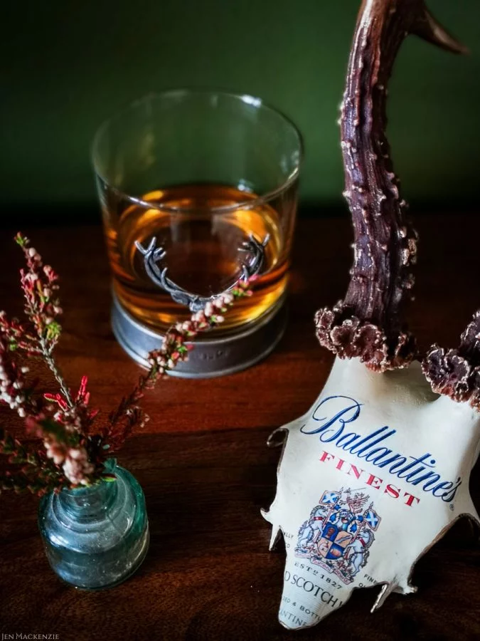 Ballantines Finest Whisky Label Antlers. Perfect for collectors!