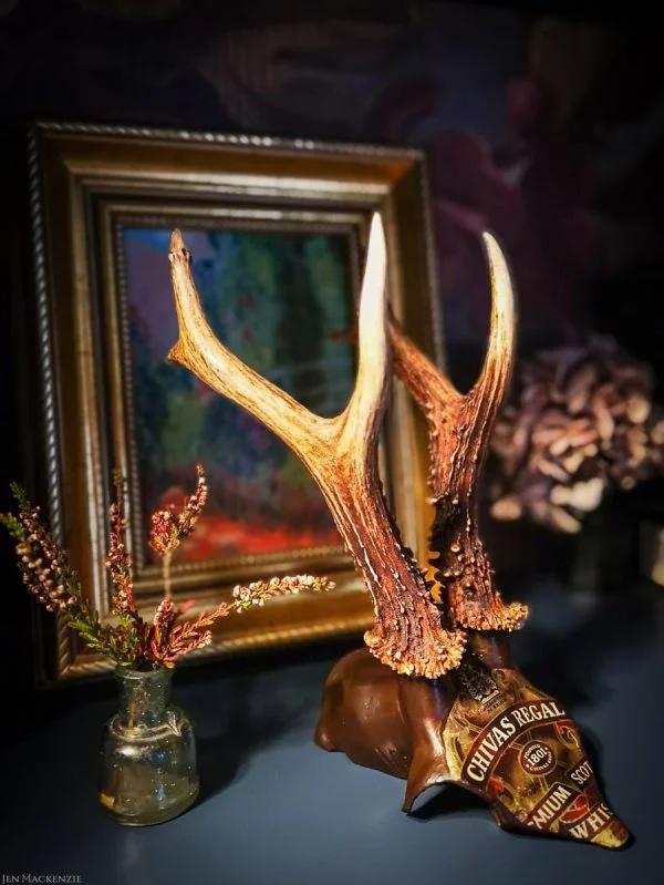 Stunning Chivas Regal whisky label roebuck antlers.