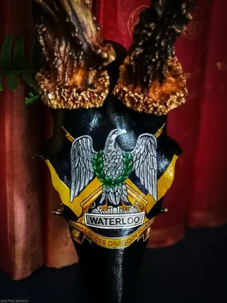 roebuck antlers with royal scots dragoon guards insignia